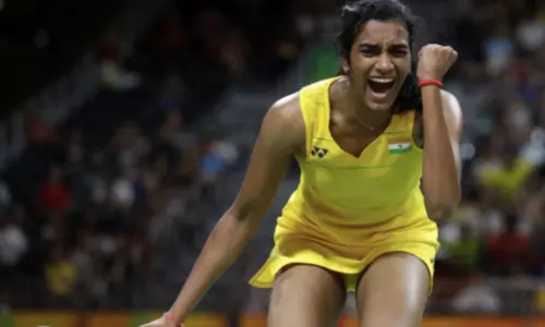 PV Sindhu during the All-England Open 2021