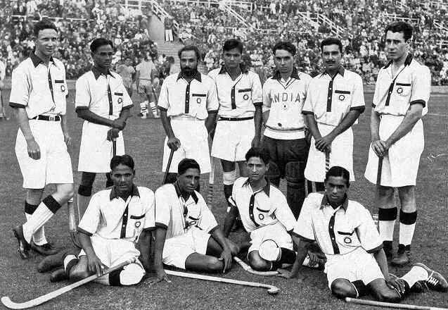 Indian hockey team at the 1936 Olympics (Source: Wikimedia Commons)