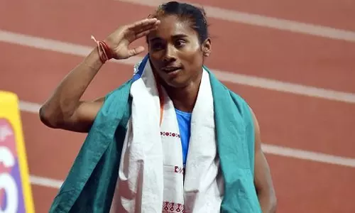 Hima Das (Source: IAF/Twitter) Hima Das (Source: IAF/Twitter)