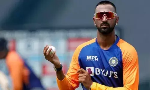 Krunal Pandya has an emotional moment after scoring a fifty on debut