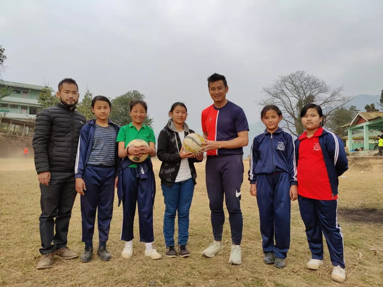 Bhaichung Bhutia gave away some football equipment to his village coaching camp (Source: Bhaichung Bhutia/Twitter)