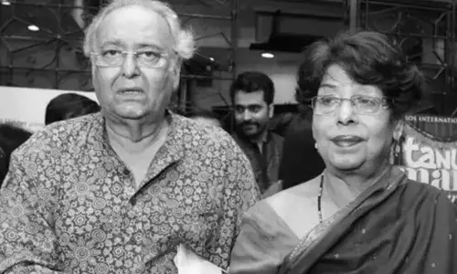 Soumitra Chatterjee and wife Deepa Chatterjee
