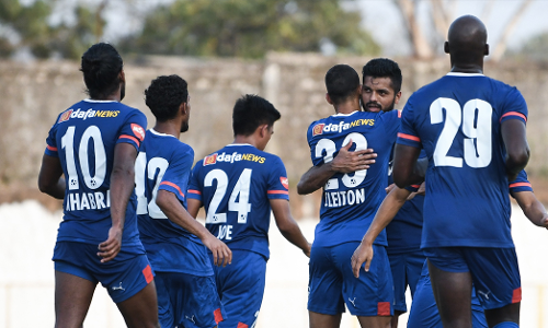 Indian Football Club Bengaluru FCs players celebrating