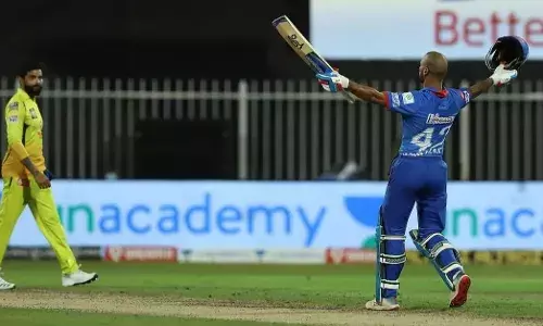 Shikhar Dhawan began IPL 2021 with his 42nd half-century in the competition. [Credits: FPJ]