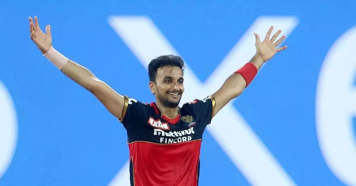 Harshal Patel became the first bowler to take a fifer against Mumbai Indians. [Credits: Cricinfo]