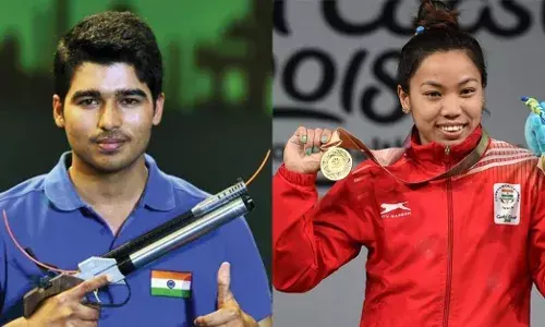 Shooter Saurabh Chaudhury and Weightlifter Mirabai Chanu