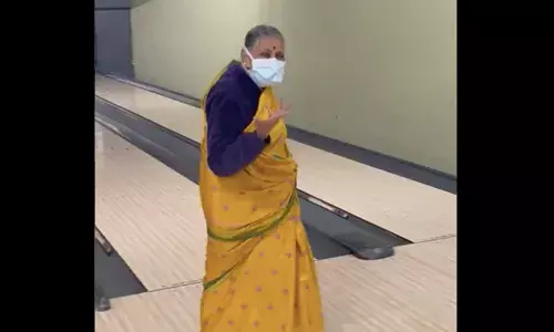 Watch: Saree-clad Bowling Dadi stuns internet with a perfect strike