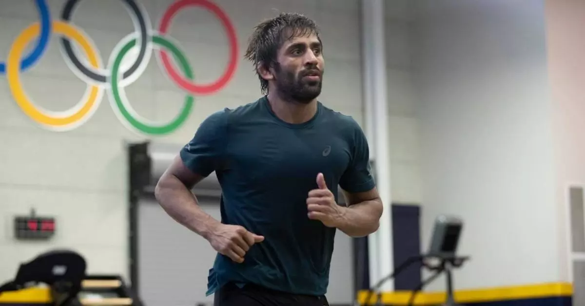 Bajrang Punia at his training ahead of the Olympics
