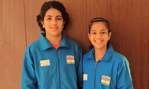 Paddlers Swastika Ghosh and Diya Chitale