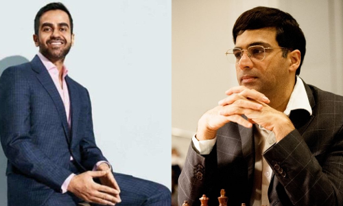 Nikhil Kamath and Viswanathan Anand