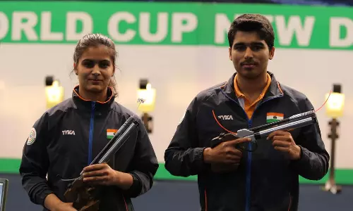 Indian Pistol Shooters Manu Bhaker and Saurabh Chaudhary