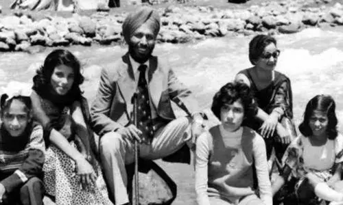 Milkha Singh with family