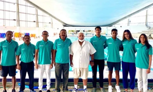 Indian swimming team at Belgrade Indian swimming team at Belgrade