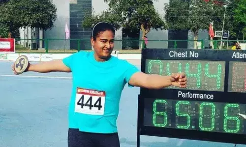 Kamalpreet Kaur after setting the National Record and qualifying for the Tokyo Olympics.