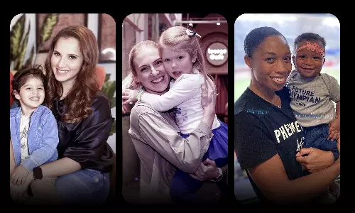 Sania Mirza, Svetlana Romashina and Allyson Felix