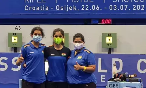 ISSF Shooting World Cup: Indian womens team wins bronze in 10m air pistol