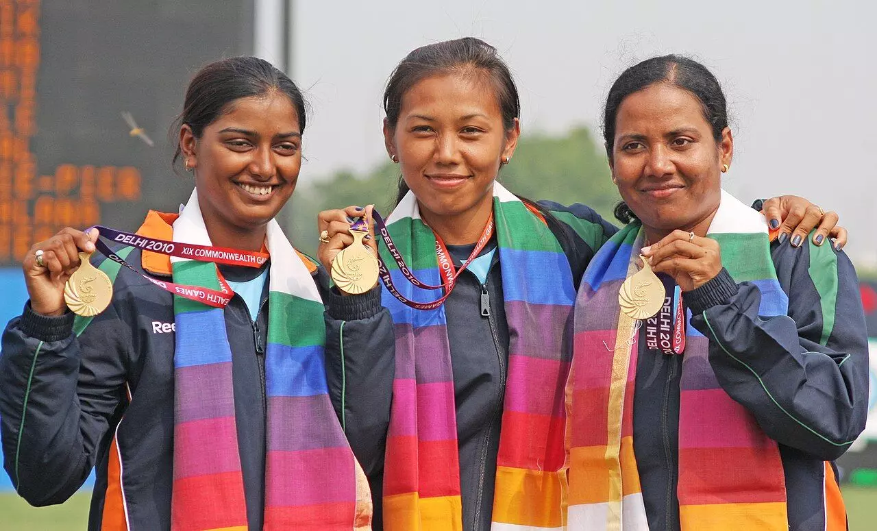Deepika Kumari won the Individual as well as the Womens Team event gold medal at the 2010 Commonwealth Games in Delhi [Source: Wikipedia]