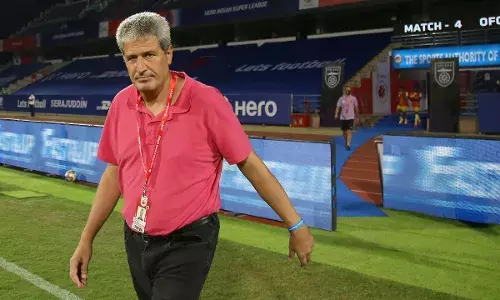Hyderabad FC coach Manolo Marquez Hyderabad FC coach Manolo Marquez