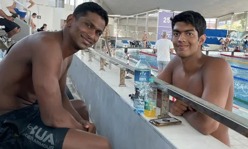 Indian swimmers Sajan Prakash and Srihari Nataraj
