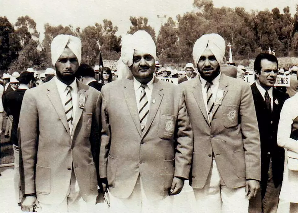 Dr. Karni Singh [in the middle] was the first Indian to appear in five Olympics