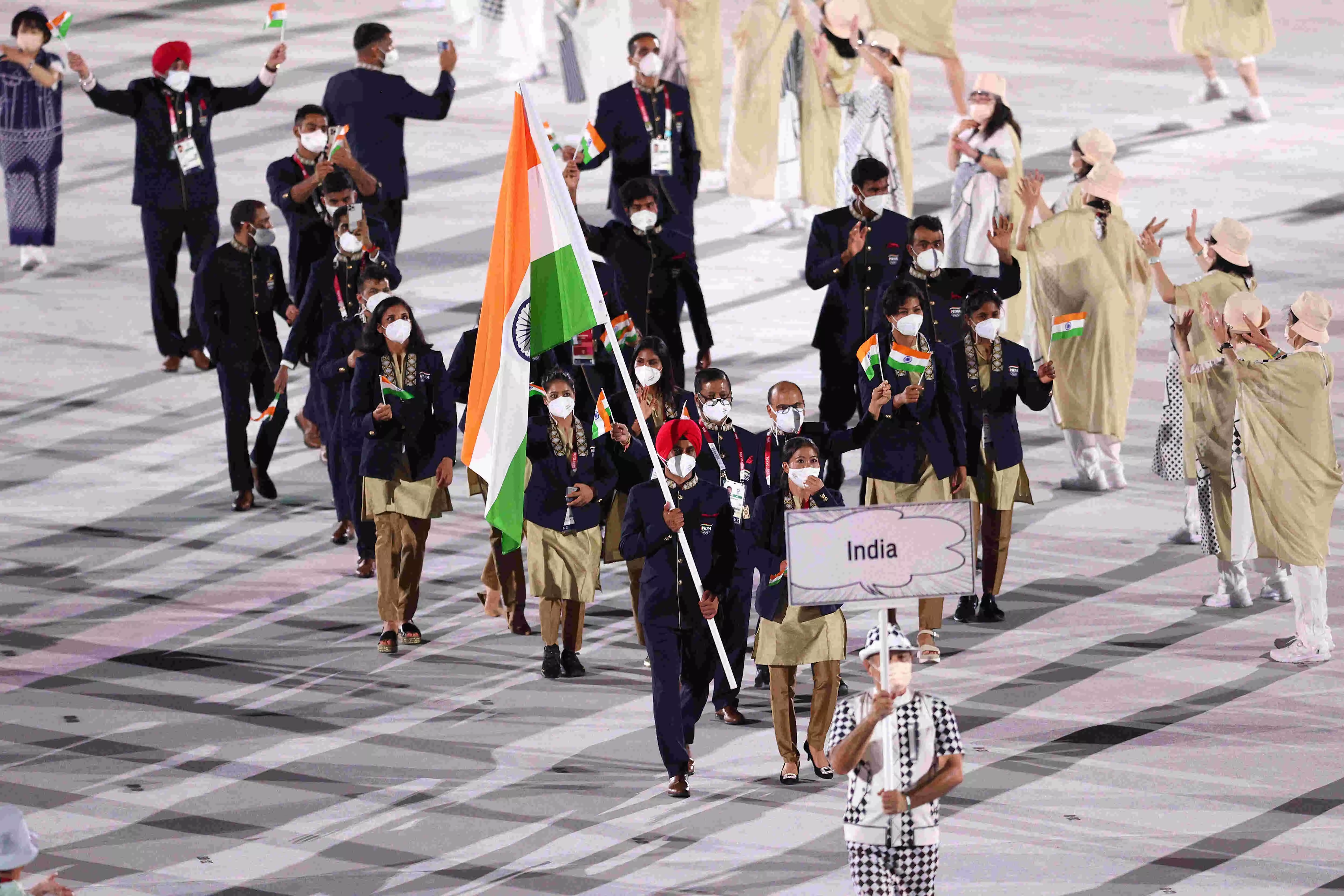 The Indian contingent during their Parade (Getty)