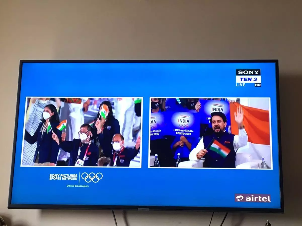 Why did Sony show Anurag Thakur in the Tokyo Olympics opening ceremony?