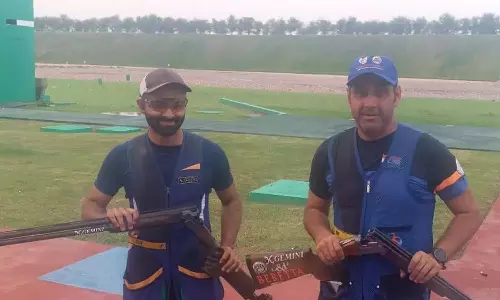 Indian Shooters Mairaj Khan and Angad Bajwa