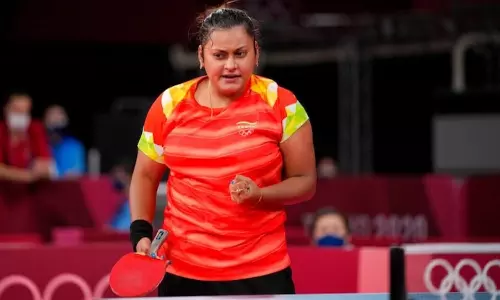 Indian table tennis player Sutirtha Mukherjee
