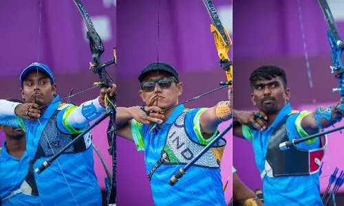 Indian Mens Archery Team at the Tokyo Olympics