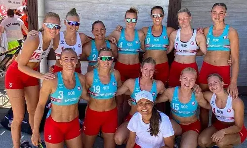 Norway women beach handball team refused to wear bikinis Norway women beach handball team refused to wear bikinis