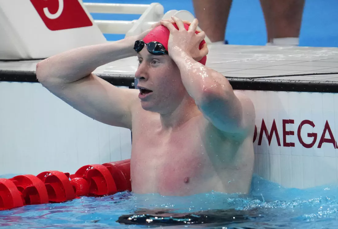 Tom dean after winning (Source: Swimming World)
