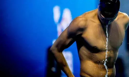 Ukraines Mykhailo Romanchuk won the first Olympic Mens 800m Freestyle Heat [Source: SwimSwam]