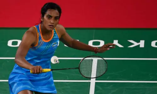 Badminton player PV Sindhu at Tokyo Olympics
