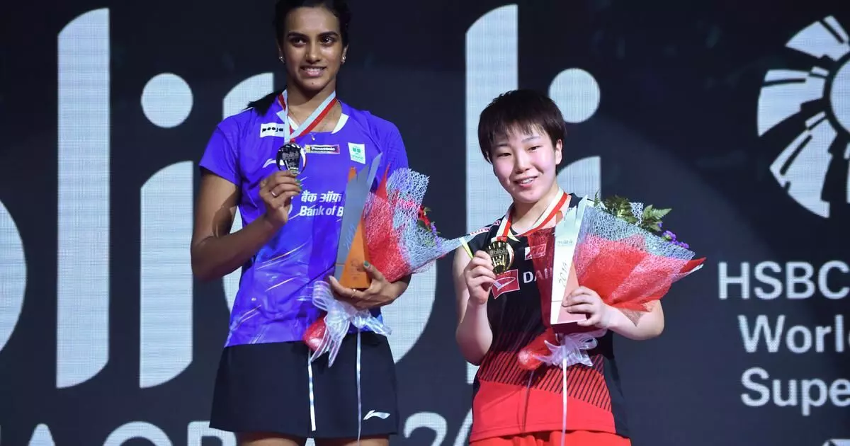PV Sindhu with Akane Yamaguchi at the 2019 Indonesia Open (Source:AFP)