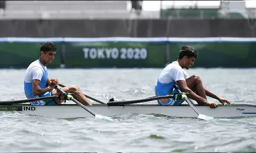 Indian rowers Arjun Lal and Arvind Jat Indian rowers Arjun Lal and Arvind Jat