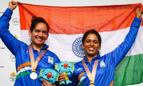 Anjum Moudgil and Tejaswini Sawant