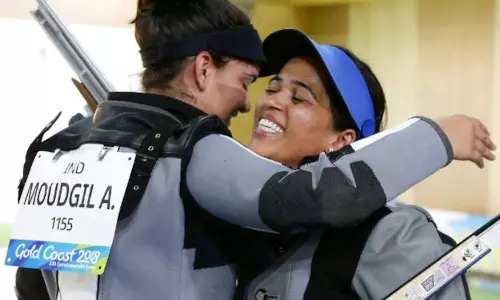 Anjum Moudgil and Tejaswini Sawant