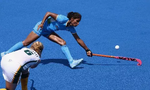 Indian Hockey Player Vandana Katariya in action against South Africa (Source: Reuters)