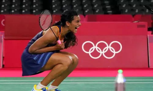 Indian Badminton Player PV Sindhu at Tokyo Olympics