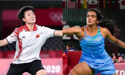 He Bingjiao and PV Sindhu (Source: Getty images)