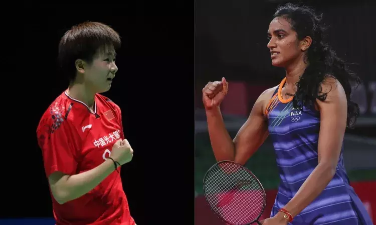 He Bingjiao and PV Sindhu (Source: Getty images) He Bingjiao and PV Sindhu (Source: Getty images)