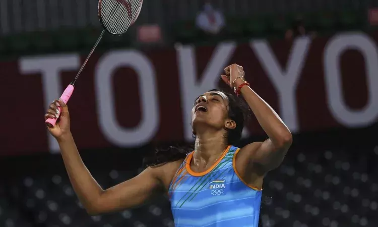 PV Sindhu after winning Bronze Medal at Tokyo Olympics PV Sindhu after winning Bronze Medal at Tokyo Olympics