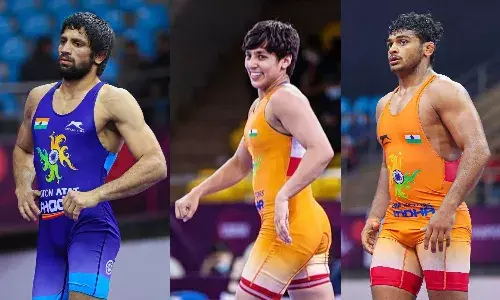 Ravi Dahiya Anshu Malik and Deepak Punia