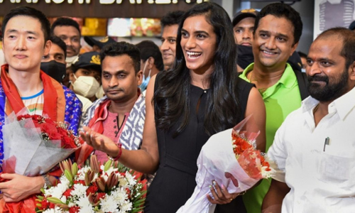 Tokyo bronze medallist PV Sindhu at hometown (Source: TOI)