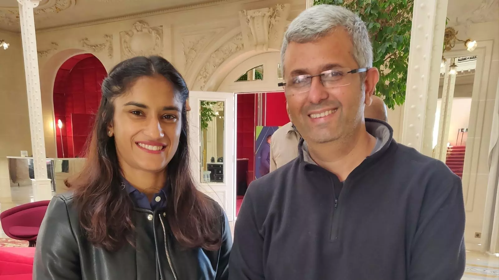 The author with Vinesh Phogat at the Laureus Sports Awards in Monaco in 2019