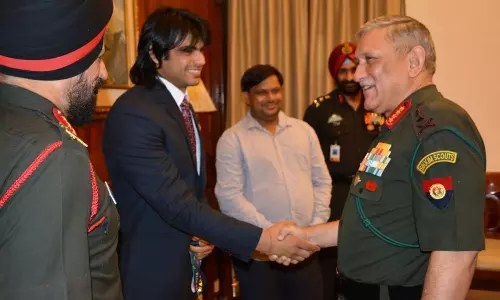Neeraj Chopra with General Bipin Rawat