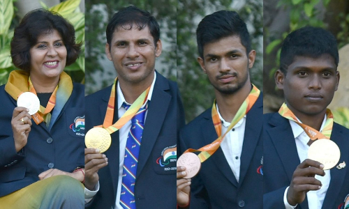 Deepa Malik, Devendra Jhajharia, Varun Singh Bhati and Mariyappan Thangavelu