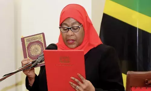 Tanzanias president Samia Suluhu Hassan  (Source: Twitter)
