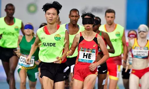 Blindfolded para athletes