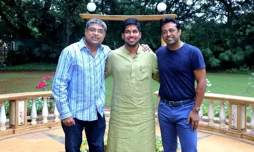 G Srinivvasan, Founder & CEO, Sporjo; Punit Balan, Investor, Sporjo and Leander Paes (Left To Right)